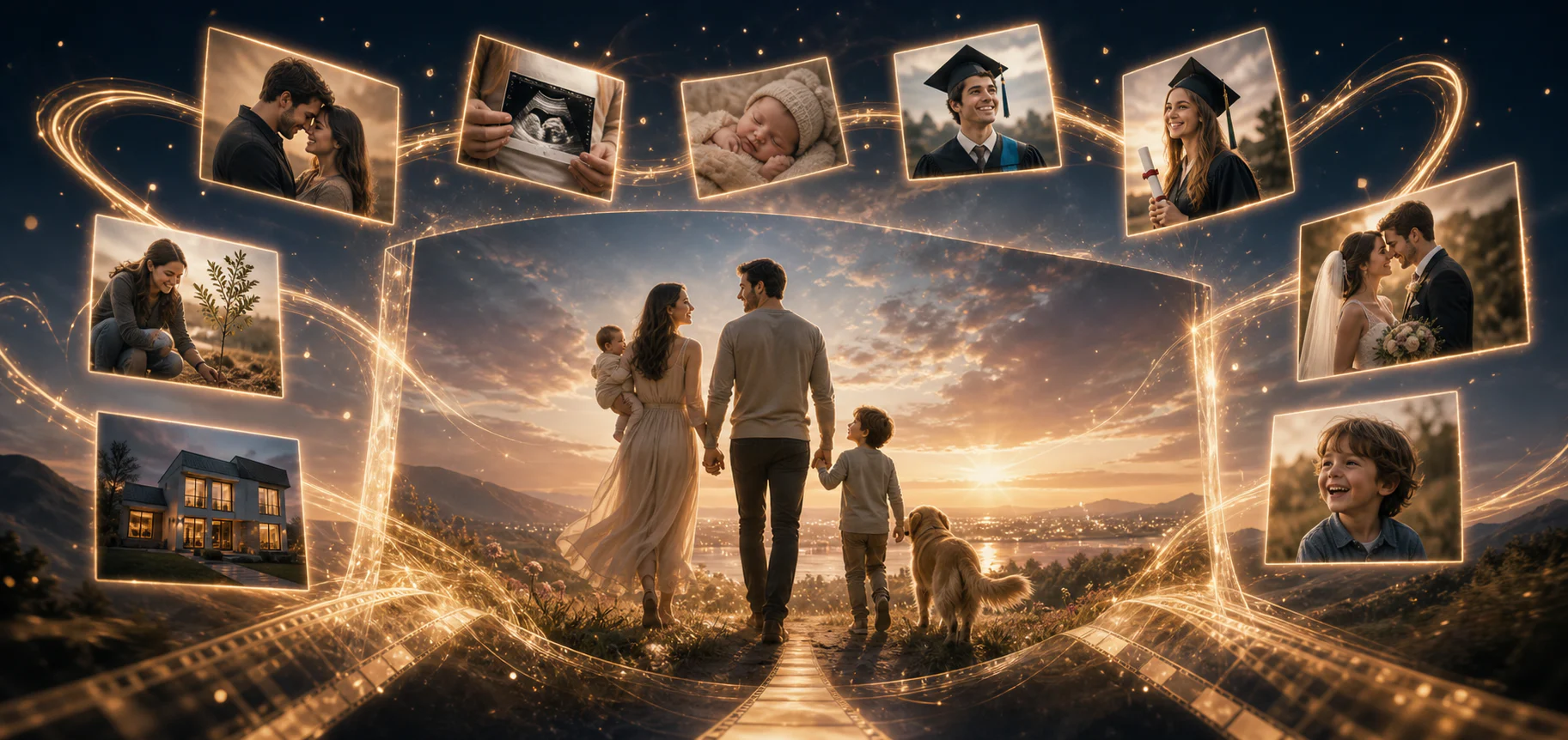 Life moments surround a family inside their own cinematic world