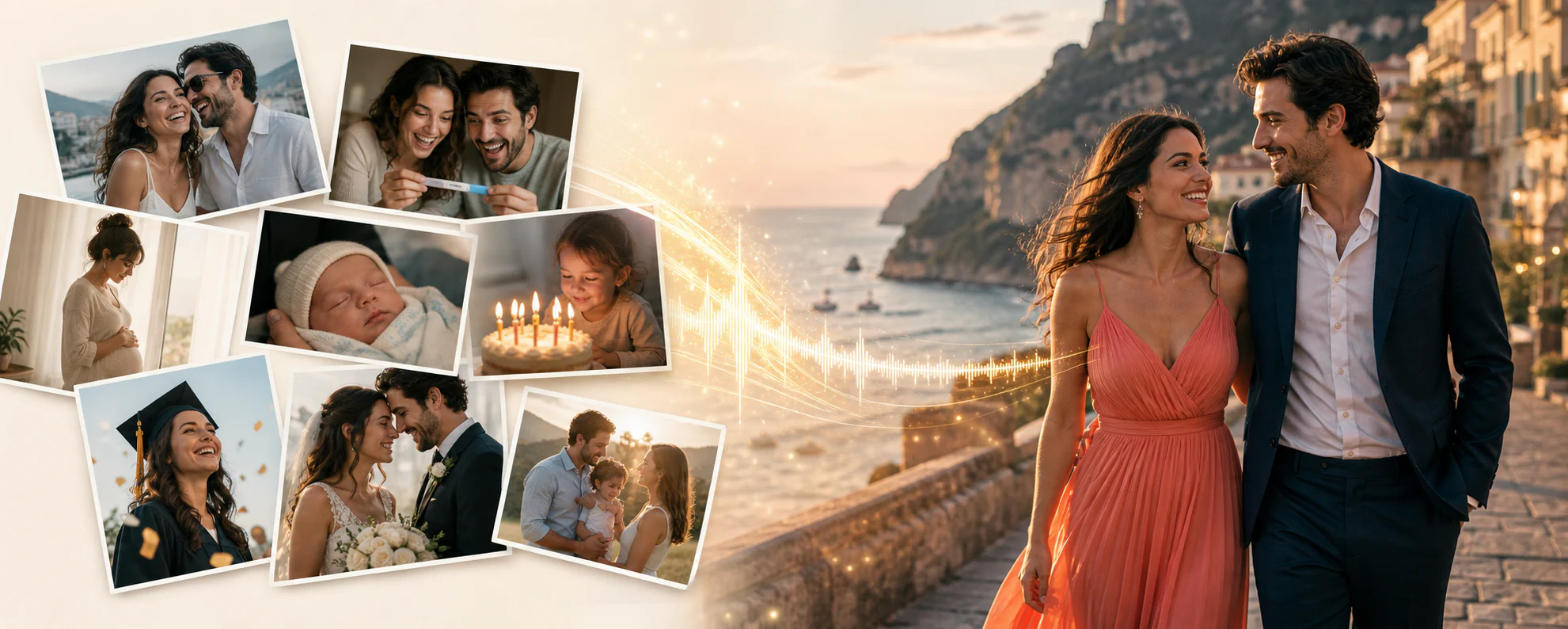 Private photos transform into a living movie scene starring the couple