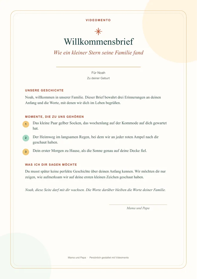 Willkommensbrief – echte PDF-Vorschau