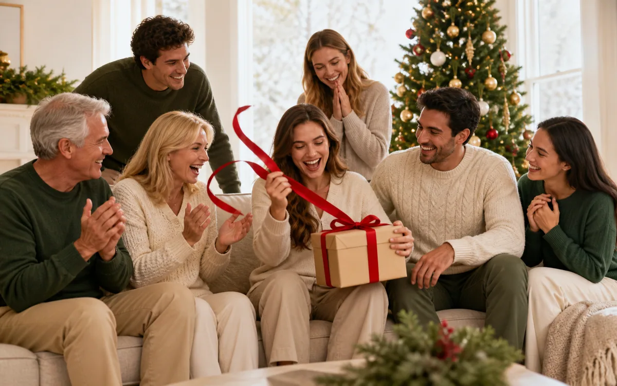 Scène: Un film de Noël centré sur la famille, pas sur le décor.