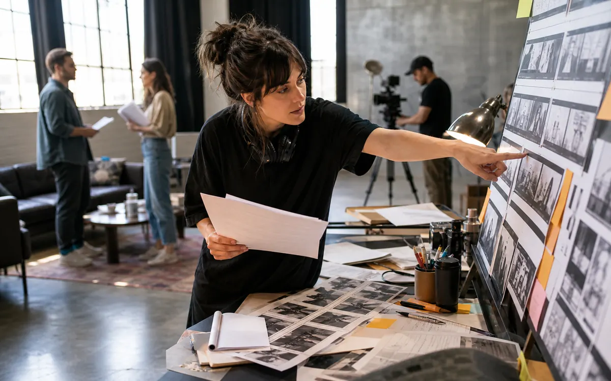 Filmszene wird mit Storyboards geplant – Event-Teaser