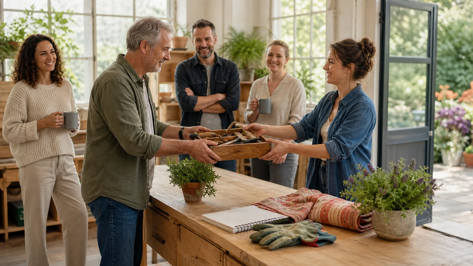 Wenn der Schreibtisch die Schicht wechselt: Wissen, Verantwortung und vertraute Handgriffe werden sichtbar weitergegeben. Danach entsteht aus demselben Tisch kein Fantasieleben, sondern ein selbst gewählter, realer Anfang.