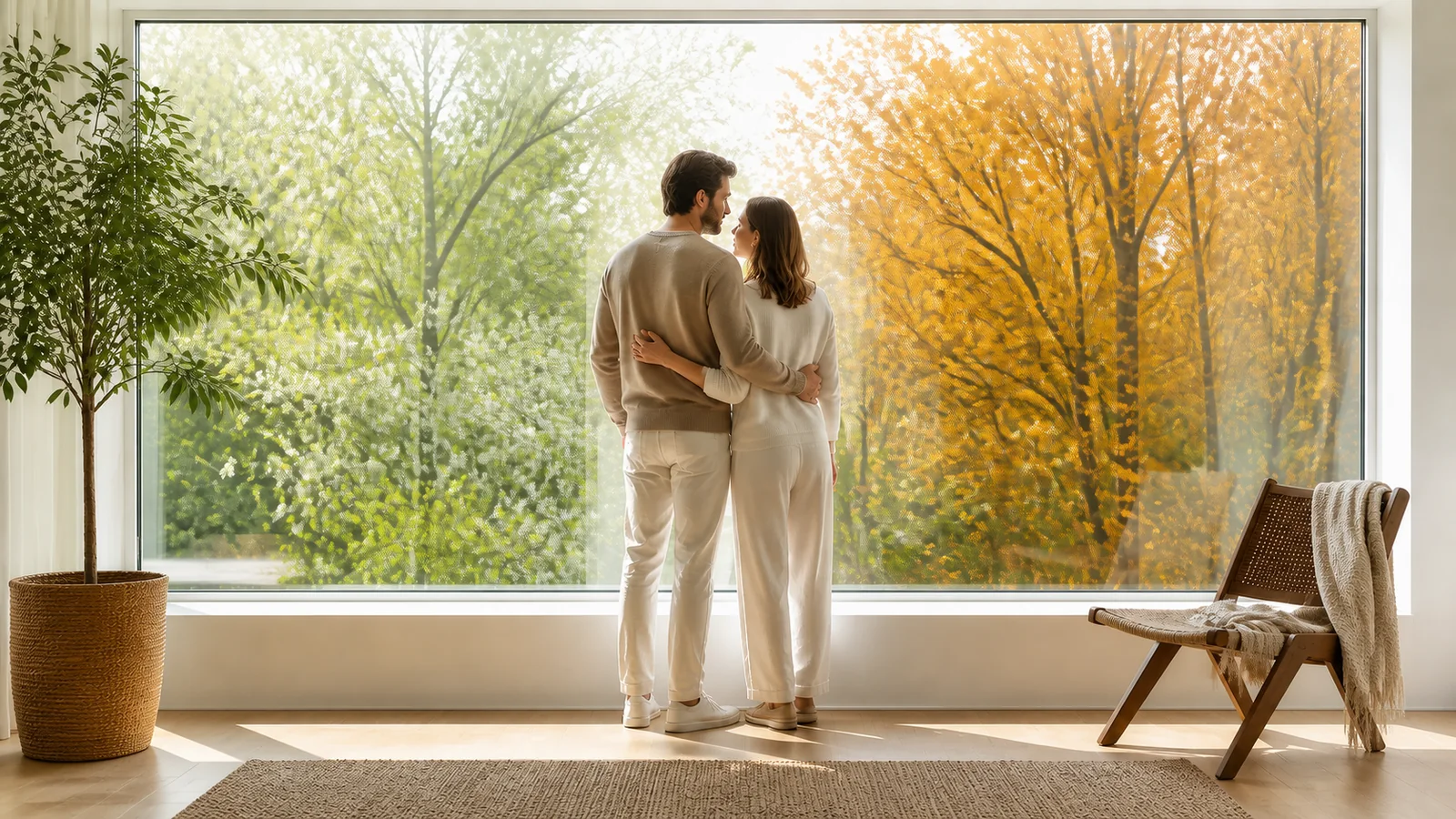 Unser Fenster durch die Jahreszeiten: Draußen wechselte das Licht. Drinnen lernten wir immer wieder neu, zusammen hinauszusehen.