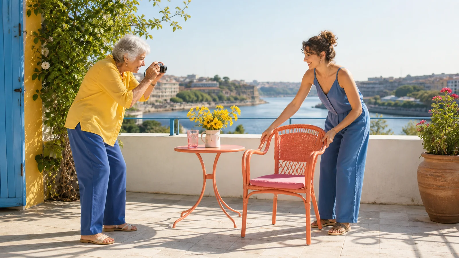 La nonna dice: si gira: Prima filmo la sua mattina. Poi prende la camera e mi mostra ciò che non noto.