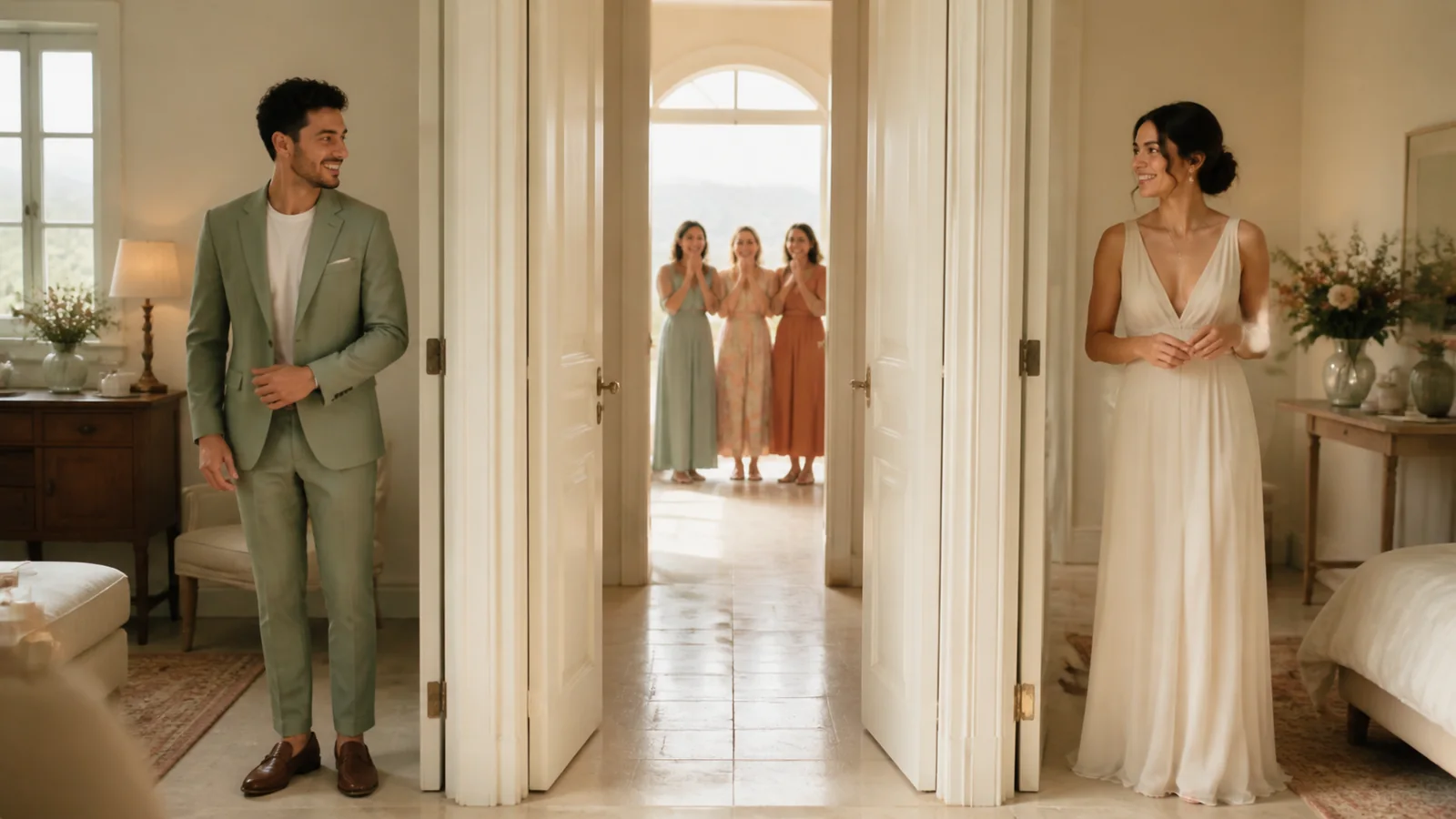 What We Heard Behind the Doors: Before we saw each other, our wedding day was already full of familiar voices.