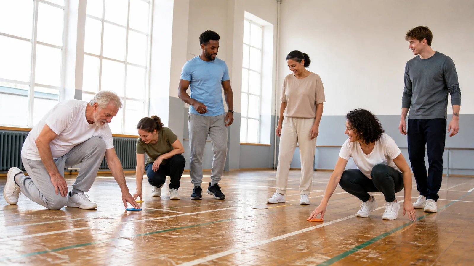 The lines that carried us: Worn floor lines lead through real practice, pauses and one new starting point.