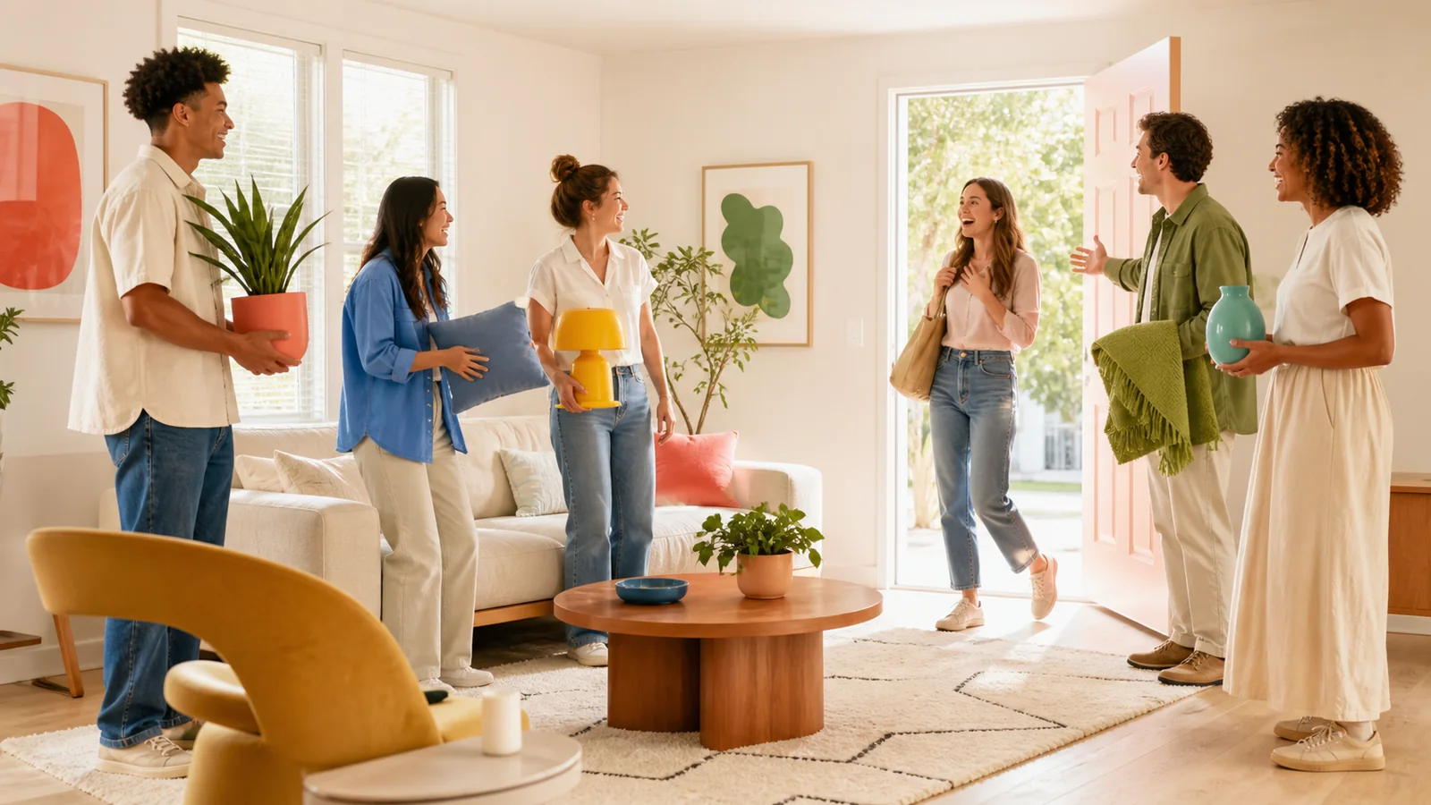 The room that becomes yours one colour at a time: Each personal object brings one verified story and visibly changes the bright room.