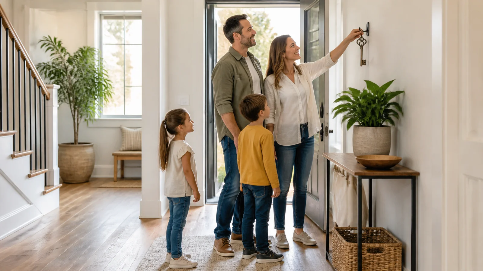 La vecchia chiave sul nuovo gancio: Una chiave senza porta porta storie vere in un posto sicuro della nuova casa.