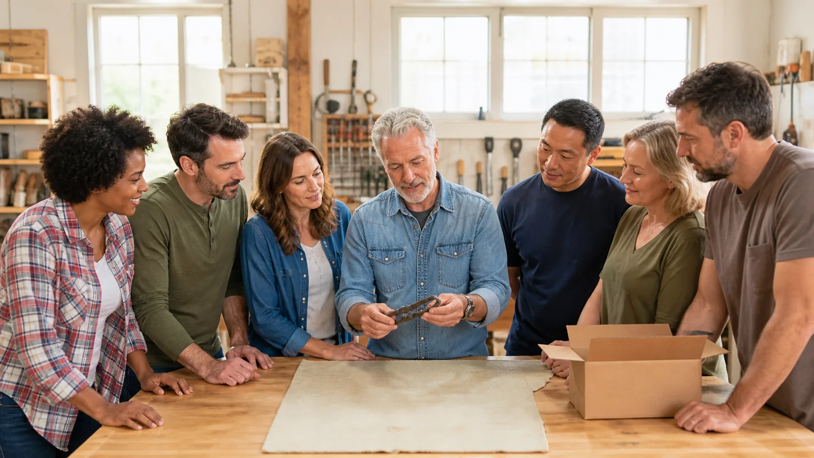The repair circle: One broken tool brings six roles to the table, with retirement of the tool kept as a valid option.