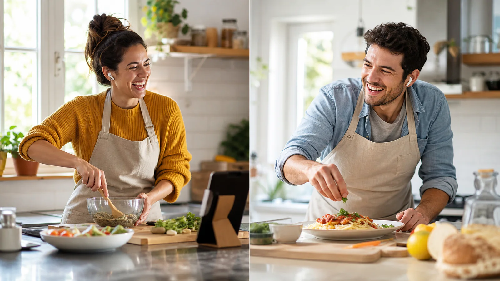 Two kitchens, one recipe: Siblings cook the same family dish in two places and reconnect through their small differences.