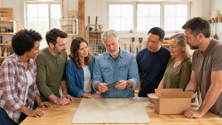 The repair circle: One broken tool brings six roles to the table, with retirement of the tool kept as a valid option.